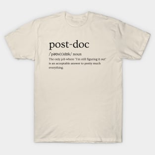 Postdoc Definition: I am still figuring out T-Shirt